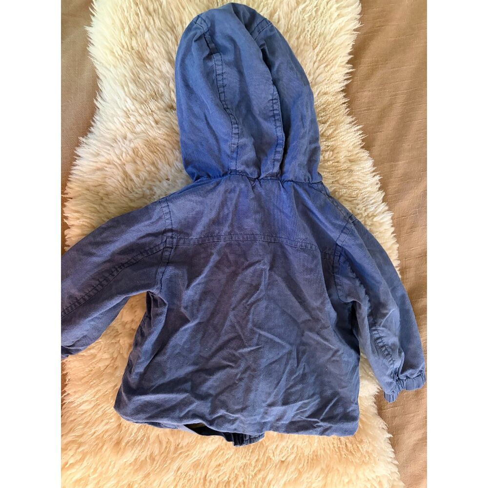 Zara Baby Blue Hooded Jacket Sz 9-12 Mos